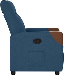 vidaXL Πολυθρόνα Ανακλινόμενη Μπλε Υφασμάτινη