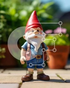 Intra Συλλεκτικό Ξύλινο Παζλ Plywood  4mm - Παιχνίδι Gnome και φυτά σε γλάστρες Σε Ξύλινο Κουτί - Διαστάσεις: 10x10 cm – 25 κομμάτια
