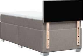 vidaXL Κρεβάτι Boxspring με Στρώμα Taupe 90x200 εκ. Υφασμάτινο