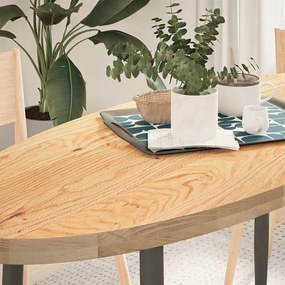 vidaXL Επιτραπέζια επιφάνεια 140x60x4 εκ. από Μασίφ Ξύλο Δρυός Οβάλ