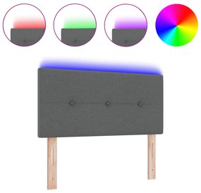 vidaXL LED Κεφαλάρι Με Μπουτόν Γκρι Σκούρο 100 εκ Υφάσματος