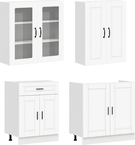 vidaXL Μονάδα κουζίνας PORTO 4 pcs Λευκό Επεξεργασμένο Ξύλο