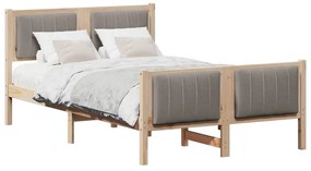 vidaXL Σκελετός Κρεβατιού με κεφαλάρι Καφέ και ταμπά 120 x 190 cm