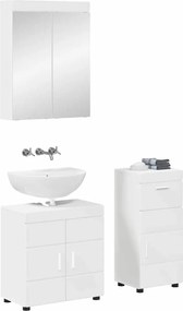 vidaXL Σετ Επίπλων Μπάνιου με συρτάρι TULUM Λευκό Επεξεργασμένο ξύλο