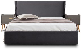 Επενδυμένο Κρεβάτι Paris-Anthraki-110 x 200-Χωρίς μηχανισμό ανύψωσης