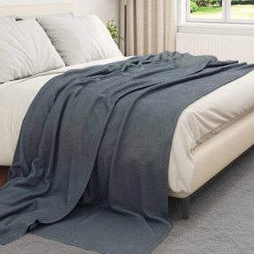 vidaXL Κουβέρτα Σκούρο Γκρι 240 x 220 cm Μαλλί