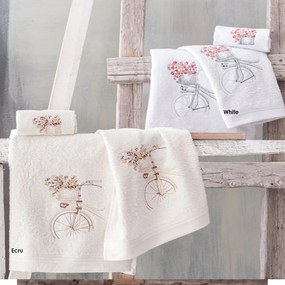 Πετσέτες Ava Σετ 3τμχ Ecru Ρυθμός Σετ Πετσέτες 100% Cotton