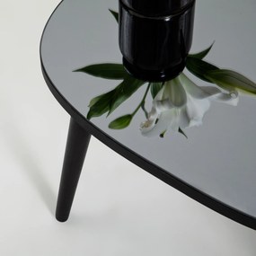 Τραπεζάκι Σαλονιού Μαύρο / Φυμέ EBOCLAL 75x55x38