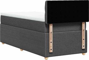 vidaXL Κρεβάτι Boxspring με Στρώμα Σκούρο Γκρι 80x200 εκ. Υφασμάτινο