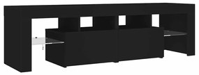 vidaXL Έπιπλο Τηλεόρασης με LED Μαύρο 140 x 36,5 x 40 εκ.