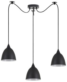 Φωτιστικό Οροφής Κρεμαστό Adept 77-9046 12x300cm 3xE27 60W Black Homelighting Metal