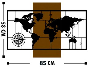 ΔΙΑΚΟΣΜΗΤΙΚΟ ΤΟΙΧΟΥ ΞΥΛΙΝΟ ΜΕ ΜΕΤΑΛΛΙΚO ΠΑΓΚΟΣΜΙΟ ΧΑΡΤΗ 85Χ58 HM7223