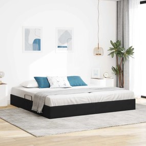 vidaXL Κρεβάτι Οθωμανικού Τύπου Μαύρο 200 x 200 cm Βελούδο