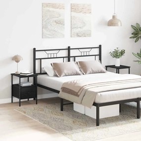 Κομοδίνο 2 pcs Μαύρη Οξυά 34 x 36 x 50 εκ Επεξεργασμένο ξύλο