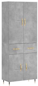 vidaXL Ντουλάπι Γκρι Σκυροδέματος 69,5x34x180 εκ. Επεξεργασμένο Ξύλο
