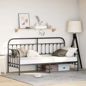 vidaXL Μαύρο Πλαίσιο Κρεβατιού 80x200 cm Χάλυβα