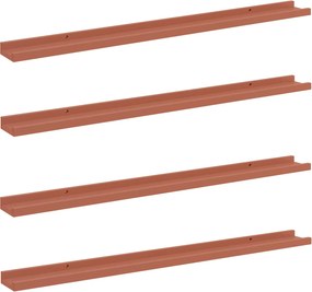 vidaXL Ράφι Τοίχου Επιτοίχιο 4 pcs Κόκκινο 100 x 9 x 3 cm