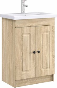 vidaXL Ντουλάπι κάτω από τον νιπτήρα Sonoma Δρυς 56 x 37,5 x 81 εκ