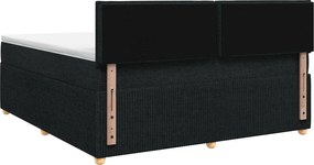 vidaXL Κρεβάτι box spring με στρώμα Μαύρο 140 x 190 cm Ύφασμα