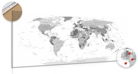 Εικόνα σε ασπρόμαυρο χάρτη από φελλό με ονόματα - 100x50  arrow