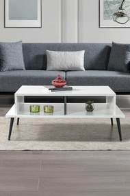 Τραπεζάκι Σαλονιού Λευκό / Ανθρακί SOBAN 100x56x20