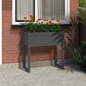 vidaXL Ζαρντινιέρα Γκρι 78x40x81 εκ. από Μασίφ Ξύλο Πεύκου
