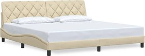 vidaXL Σκελετός Κρεβατιού Χωρίς Στρώμα Κρεμ 200x200 εκ. Υφασμάτινο