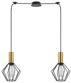 Φωτιστικό Οροφής Adept Tube 77-8620 70x20x300cm 2xE27 60W Black-Gold Homelighting