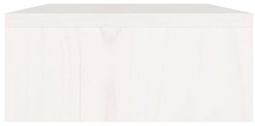 Βάση Οθόνης Λευκή 80 x 24 x 10,5 εκ. από Μασίφ Ξύλο Πεύκου - Λευκό