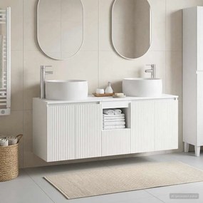 vidaXL Σετ Ντουλαπιών Μπάνιου 3 τμχ. Λευκό 129 x 44,5 x 80 cm