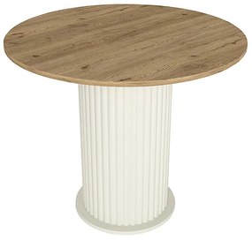 ΤΡΑΠΕΖΙ BOHEMA MEGAPAP ΧΡΩΜΑ IVORY - SEPET OAK Ø90X77,7ΕΚ.