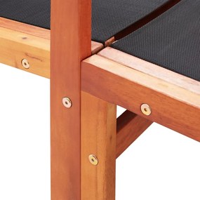 vidaXL Πολυθρόνα Κήπου με Υποπόδιο Μασίφ Ξύλο Ευκαλύπτου / Textilene