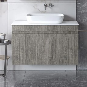 Έπιπλο Μπάνιου Πάγκος Με Νιπτήρα Omega Top 100 S3BOMT100BE 100x46x60cm Berlin Πορσελάνη,Μελαμίνη