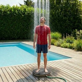 vidaXL Ντους Δαπέδου Κήπου WPC και Ανοξείδωτο Ατσάλι 201 Ανθρακί