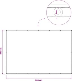 vidaXL Αδιάφανο σκίαστρο μπαλκονιού 200 x 300 cm