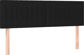 vidaXL Κρεβάτι Boxspring με Στρώμα Μαύρο 140x200 εκ. Υφασμάτινο