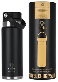 ESTIA ΘΕΡΜΟΣ TRAVEL CHUG SAVE THE AEGEAN 750ml MIDNIGHT BLACK
