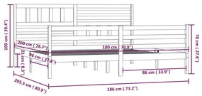 ΠΛΑΙΣΙΟ ΚΡΕΒΑΤΙΟΥ 180 X 200 ΕΚ ΜΑΣΙΦ ΞΥΛΟ ΠΕΥΚΟΥ 6FT SUPER KING 3101103