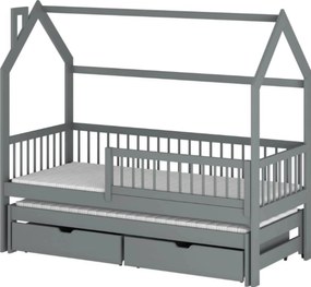 PAPI 90x190 graphite children's house bed Lano Furniture