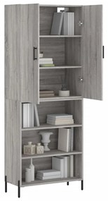 vidaXL Ντουλάπι Γκρι Sonoma 69,5 x 34 x 180 εκ. Επεξεργασμένο Ξύλο