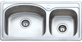 Eco Sink Νεροχύτης Ανοξείδωτος Με 2 Γούρνες Ασύμμετρες