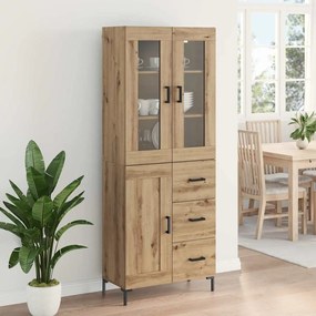 vidaXL Highboard με συρτάρι 2 pcs Artisan Oak Επεξεργασμένο ξύλο