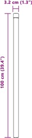 vidaXL Στύλος Περιφράξεων 2 pcs Πράσινο 100 cm