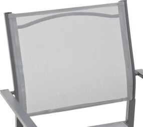 Πολυθρόνα Confidence pakoworld ανθρακί μέταλλο και γκρι textilene 54x54x86εκ