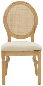 Καρέκλα Canco φυσικό rubberwood-φυσικό rattan 50x55x98εκ 50x55x98 εκ.
