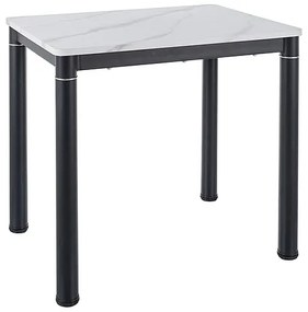 STÓŁ DAMAR BIAŁY EFEKT MARMURU/CZARNY MAT 80X60 DIOMMI-80-3609