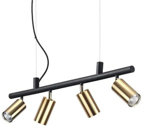 Σποτ Ράγας Dynamite 244624 76x16,5/225x5,5cm 4xGU10 28W Gold-Black Ideal Lux