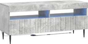 vidaXL 3 Τεμάχια LED Τηλεοπτική Ντουλάπα ZWOLLE Γκρι Σκυροδέματος