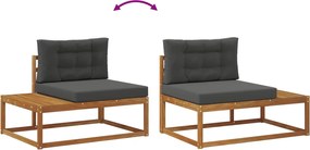 vidaXL Σειρά Καναπέ Εξωτερικού 2 Τεμάχιο Φυσικό και Ανθρακί