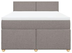 Κρεβάτι Boxspring με Στρώμα Taupe 140x190 εκ. Υφασμάτινο - Μπεζ-Γκρι